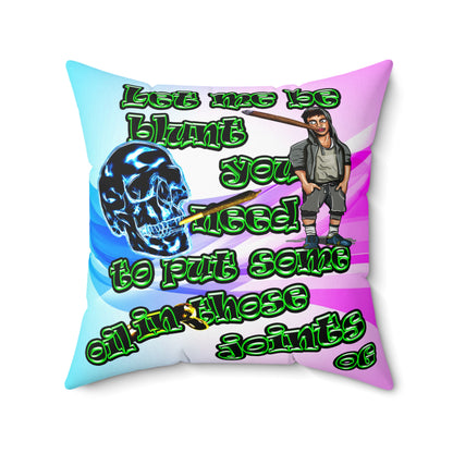 og - Spun Polyester Square Pillow - (light blue-pink wave)