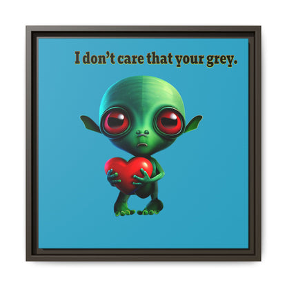 I don't care that your grey - framed canvas art (turquoise)