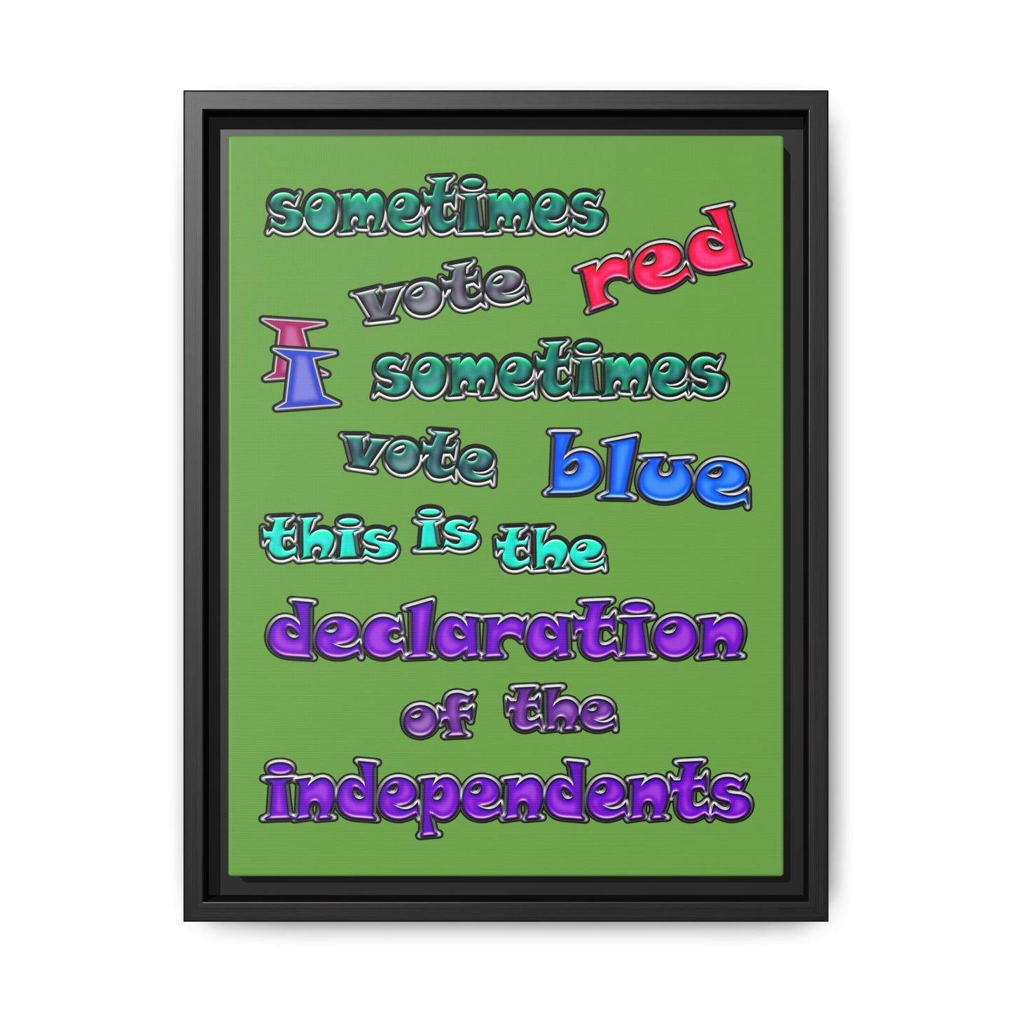 declaration of the independents - framed canvas art (green)