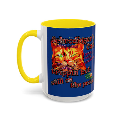 schrodinger's cat - Accent Mug (dark blue)
