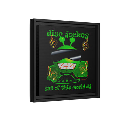 disc jockey - framed canvas art (black)