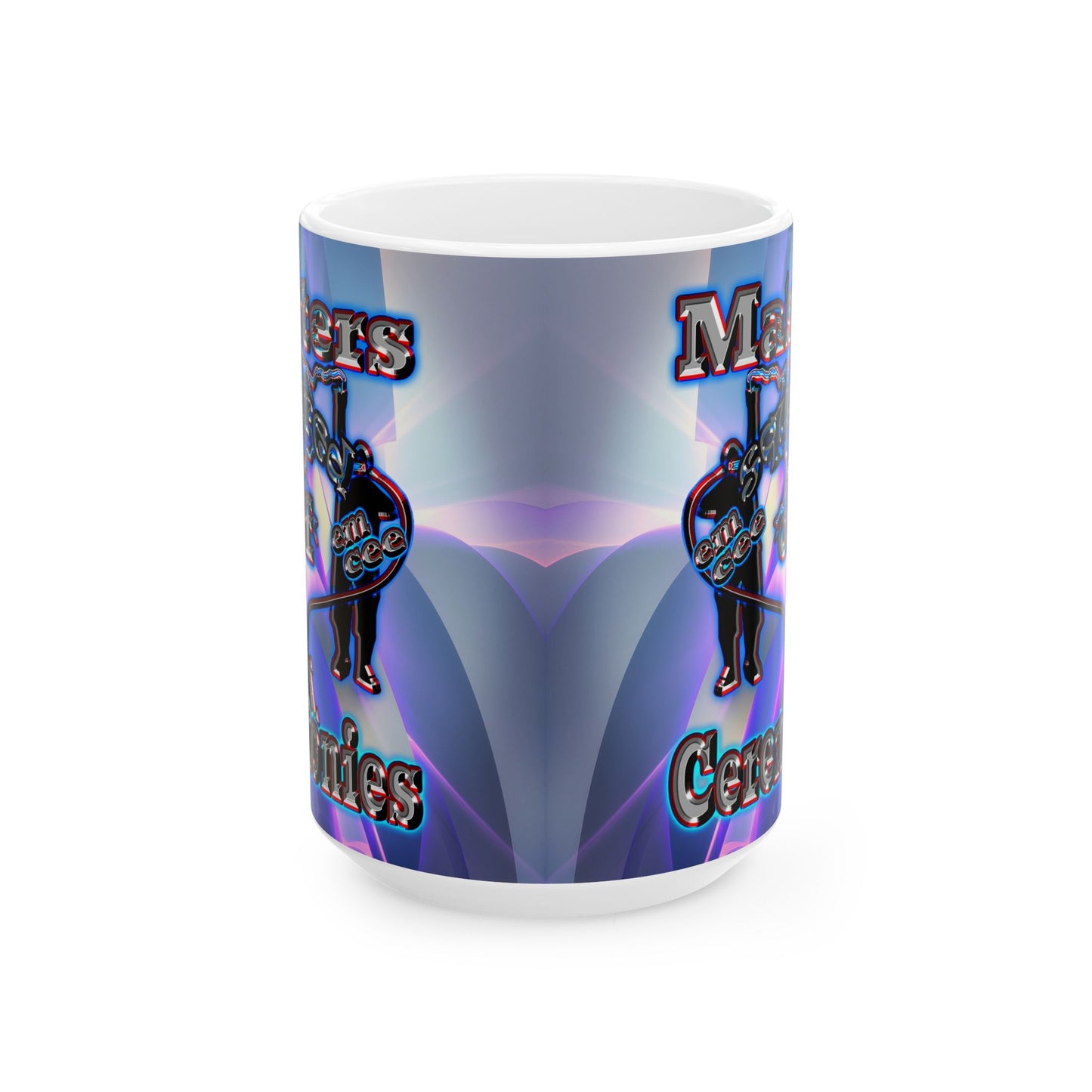 em cee squared - White Mug (grey-pink wave)