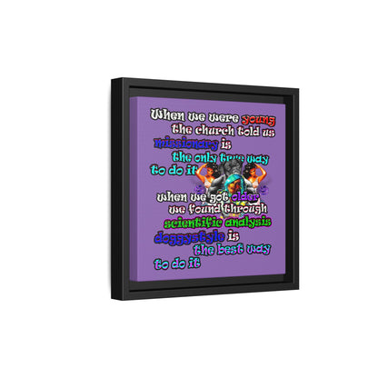 doggystyle - framed canvas art (light purple)