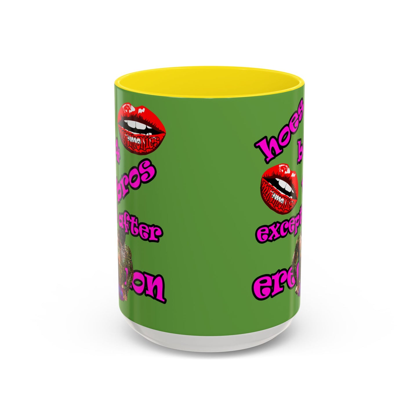 hoes b4 bros - Accent Mug (green)