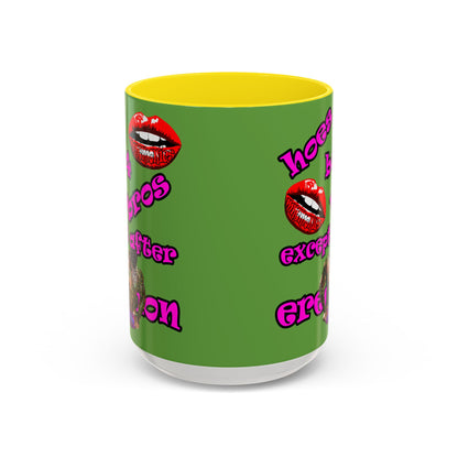 hoes b4 bros - Accent Mug (green)