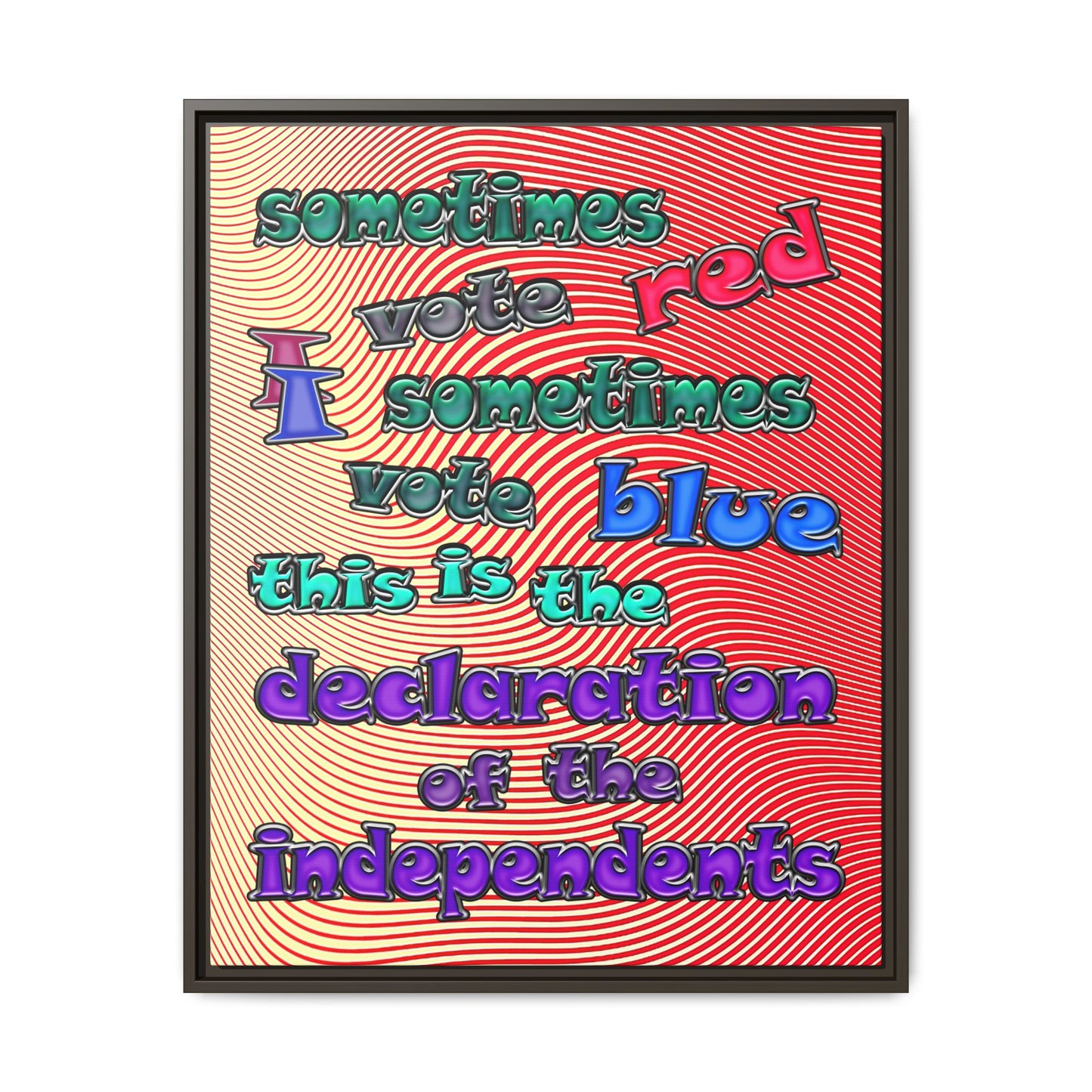 declaration of the independents - framed canvas art (yellow-orange wave)