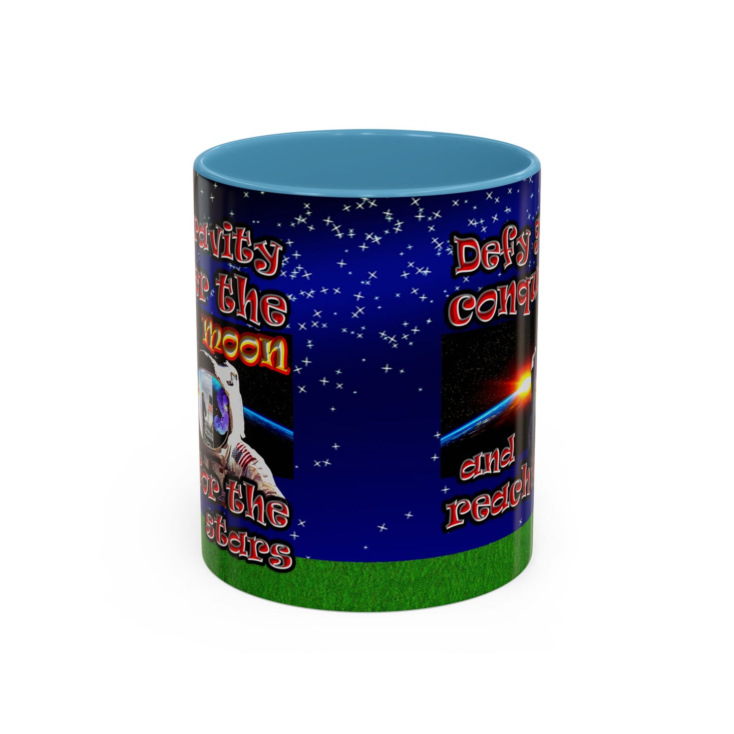 defy conquer reach - Accent Mug ('snoops' background)