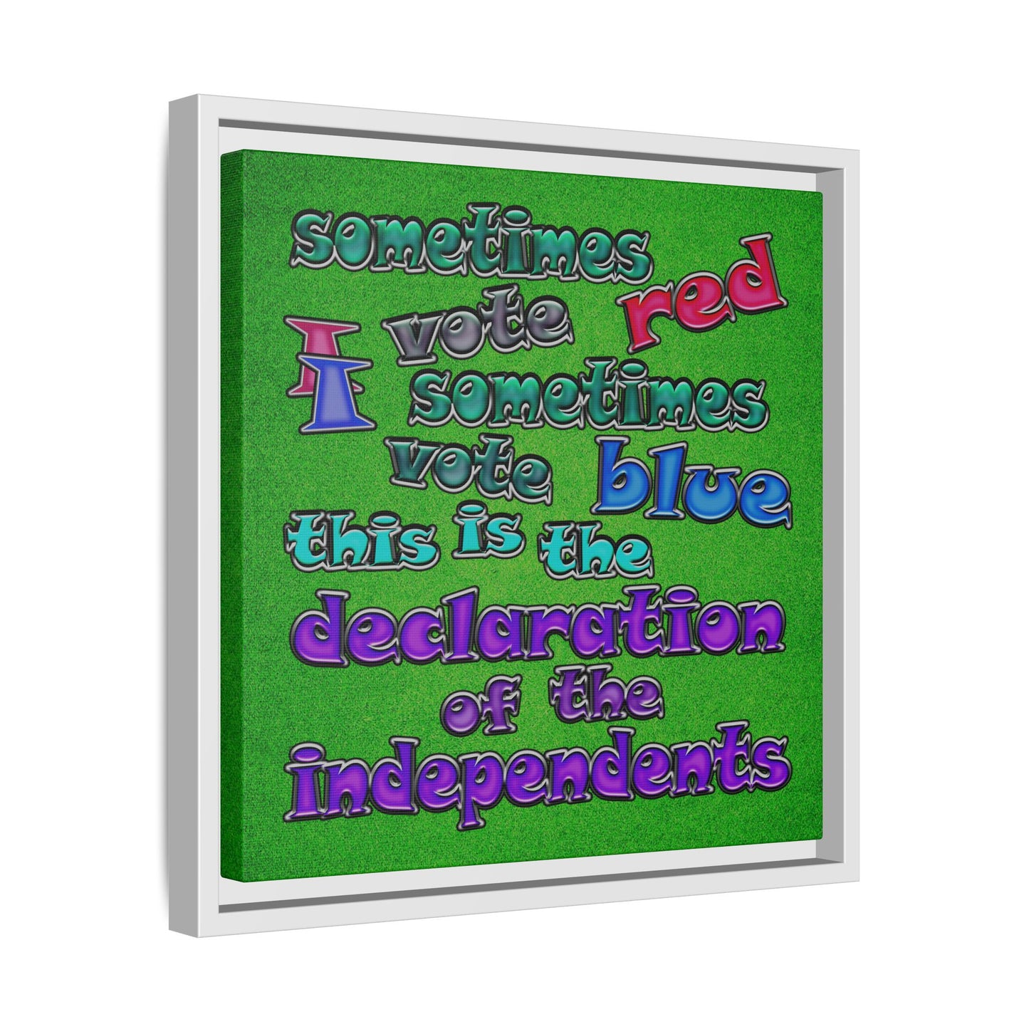declaration of the independents - framed canvas art (green turf)