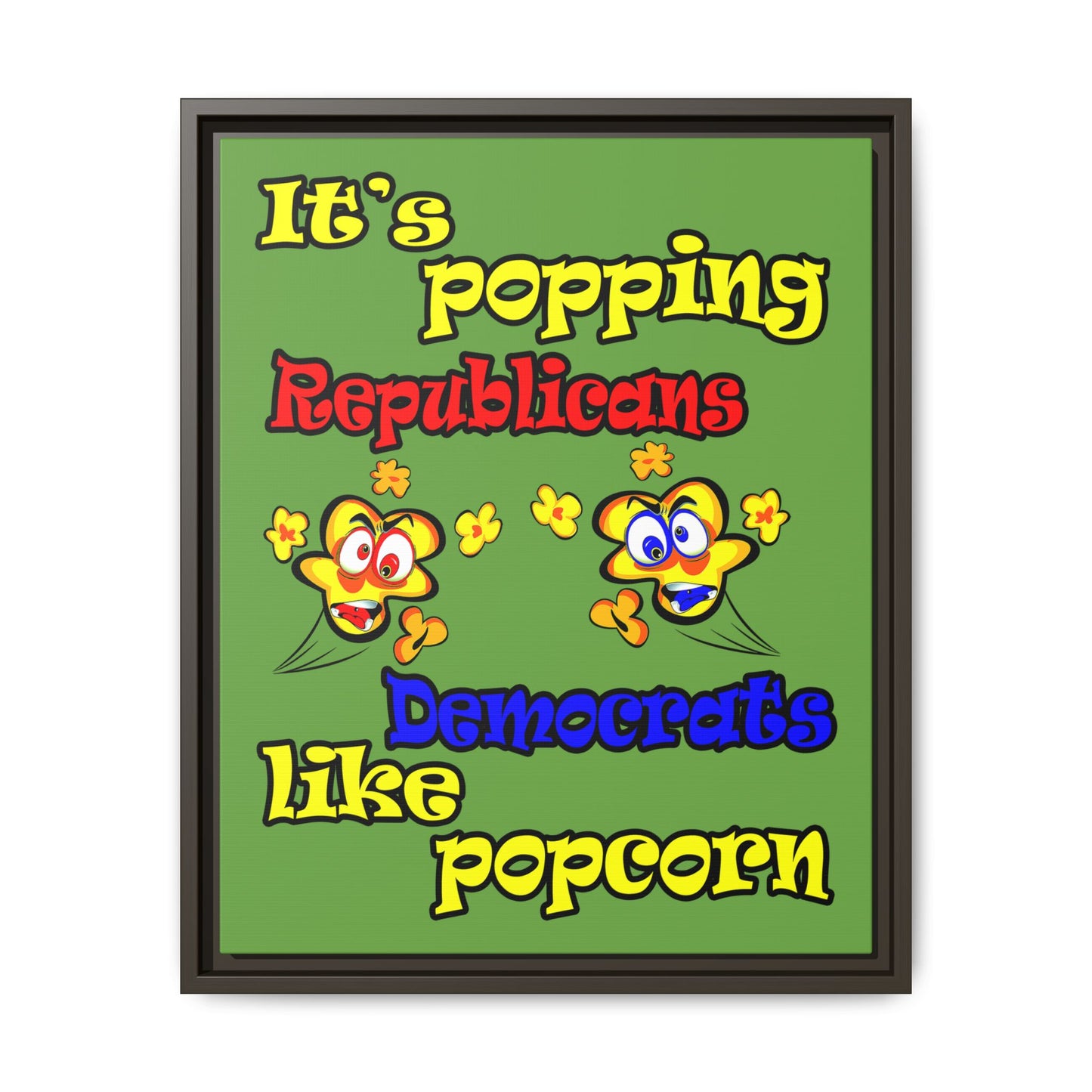 popping like popcorn - framed canvas art (green)
