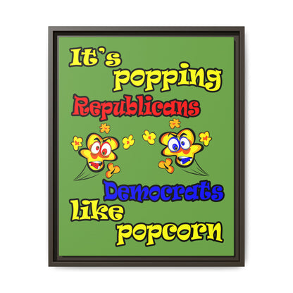 popping like popcorn - framed canvas art (green)