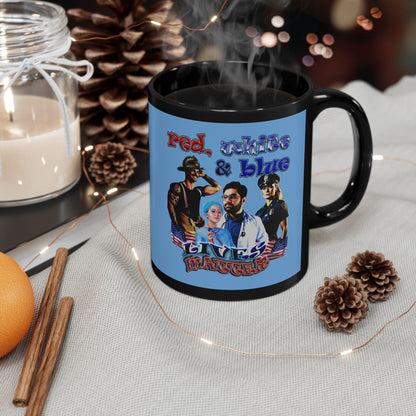 rw&b lives matter - Black Mug (light blue)