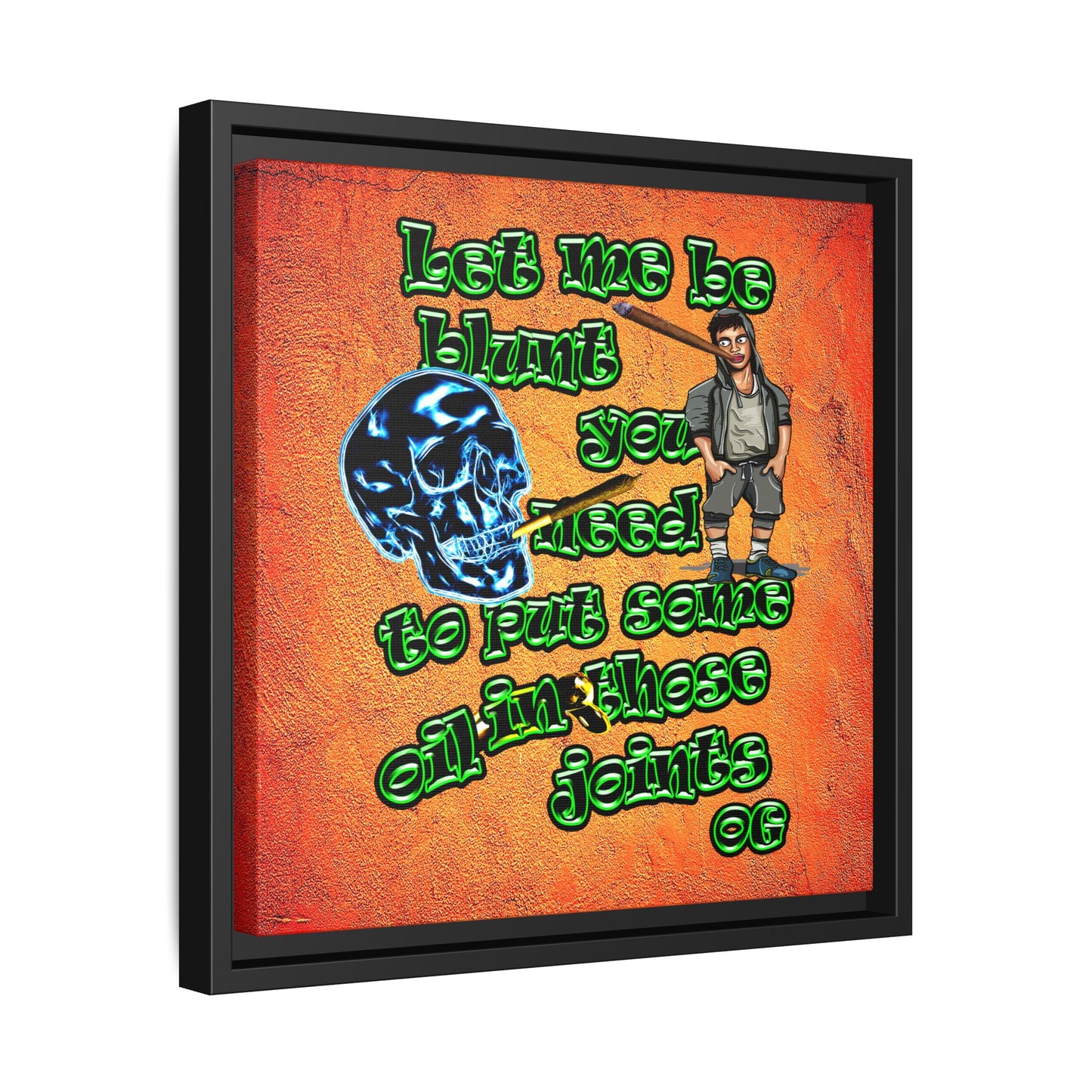 og - framed canvas art (burnt orange)