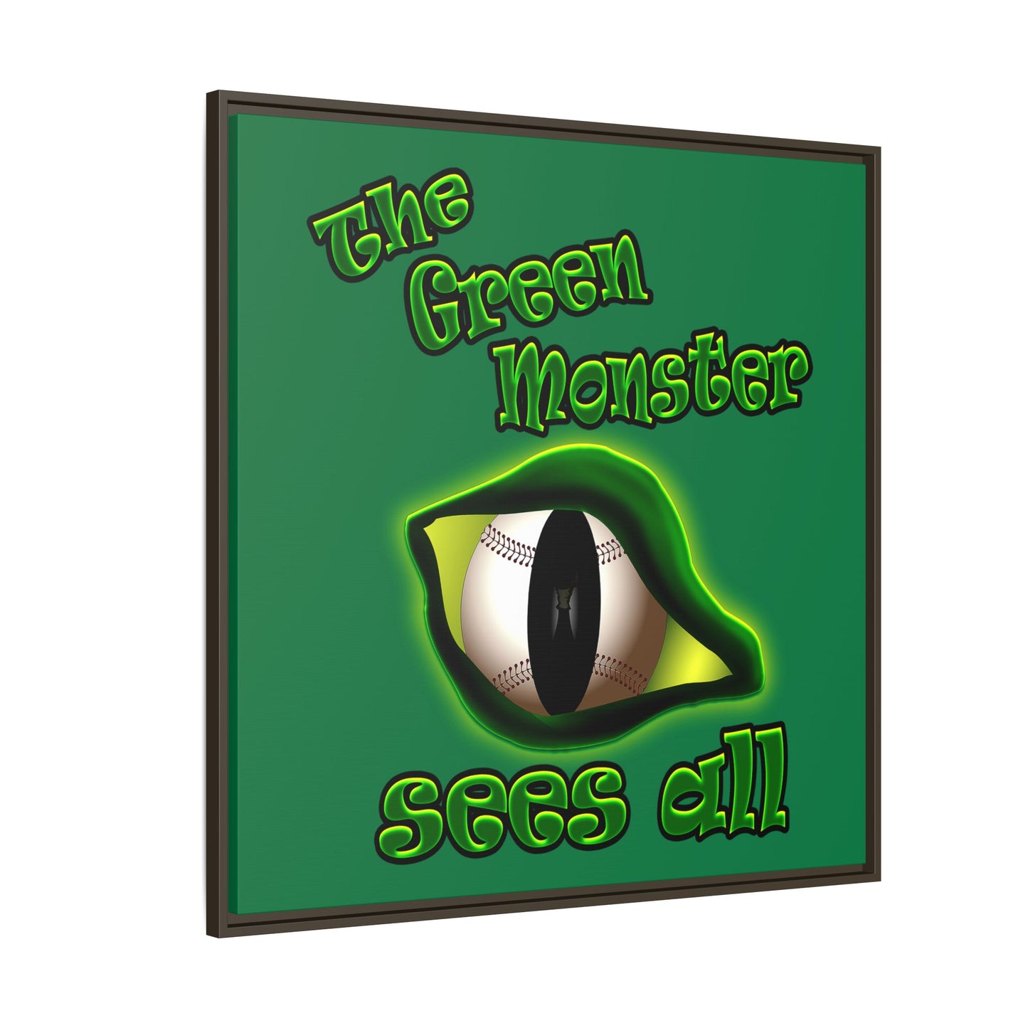 green monster - framed canvas art (dark green)