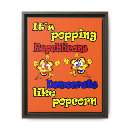 popping like popcorn - framed canvas art (orange)