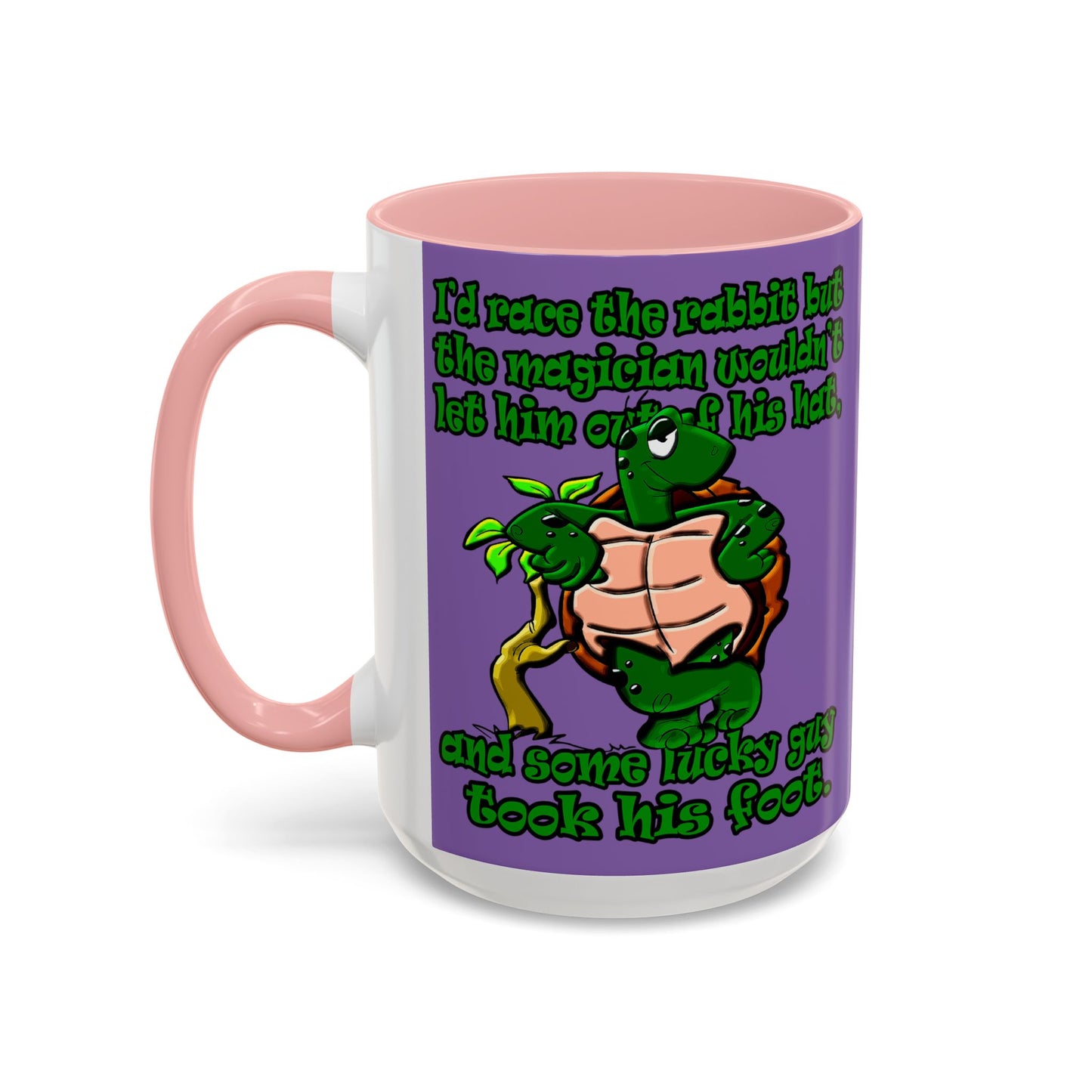turtle race - Accent Mug (light purple)