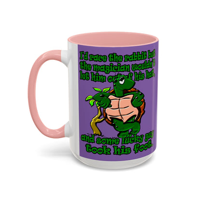 turtle race - Accent Mug (light purple)