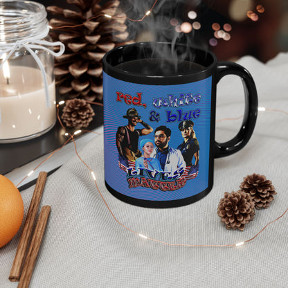 rw&b lives matter - Black Mug (light blue-purple wave)
