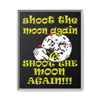shoot the moon again - framed canvas art (black)