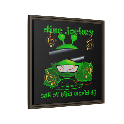 disc jockey - framed canvas art (black)