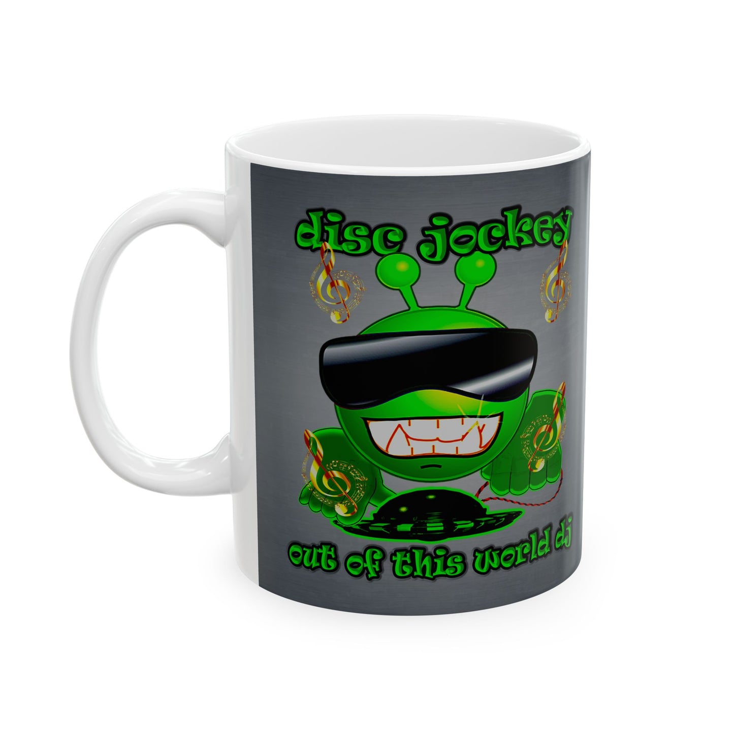disc jockey - White Mug (grey-light grey)