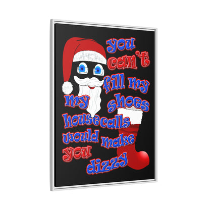 santa's shoes - framed canvas art (black)