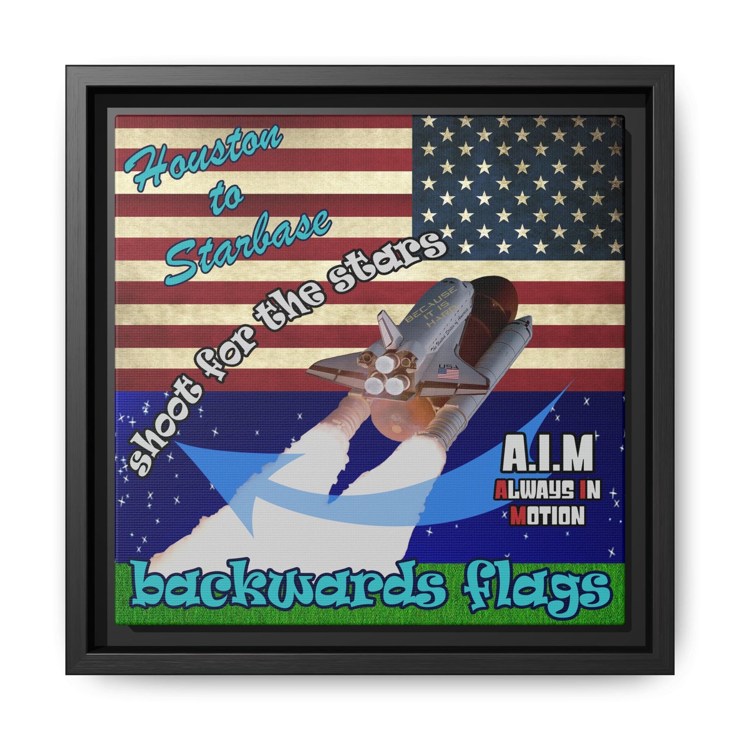 shoot for the stars - framed canvas art ('snoops' background)