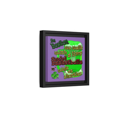celtics logo - framed canvas art (light purple)