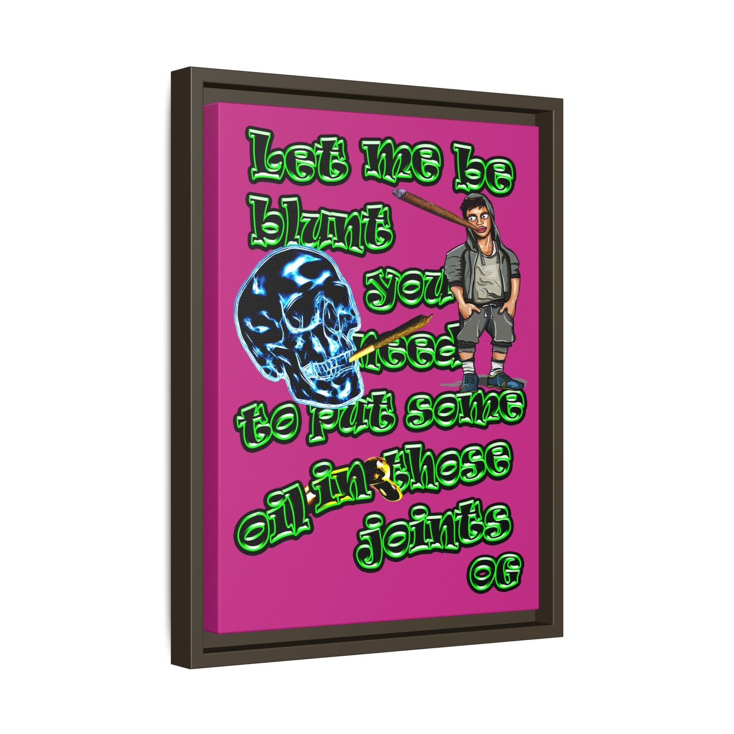 og - framed canvas art (pink)