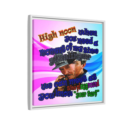 high noon - framed canvas art (light blue-pink wave)