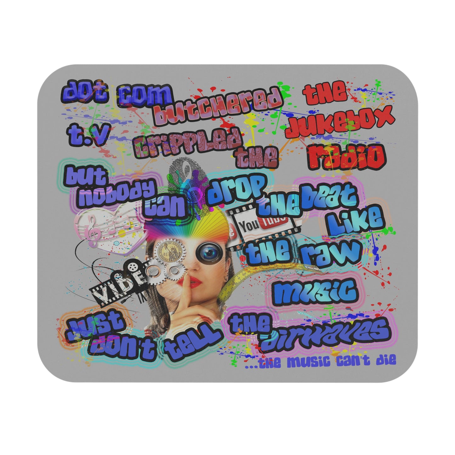 drop the beat - Mouse Pad (Rectangle) (light grey)