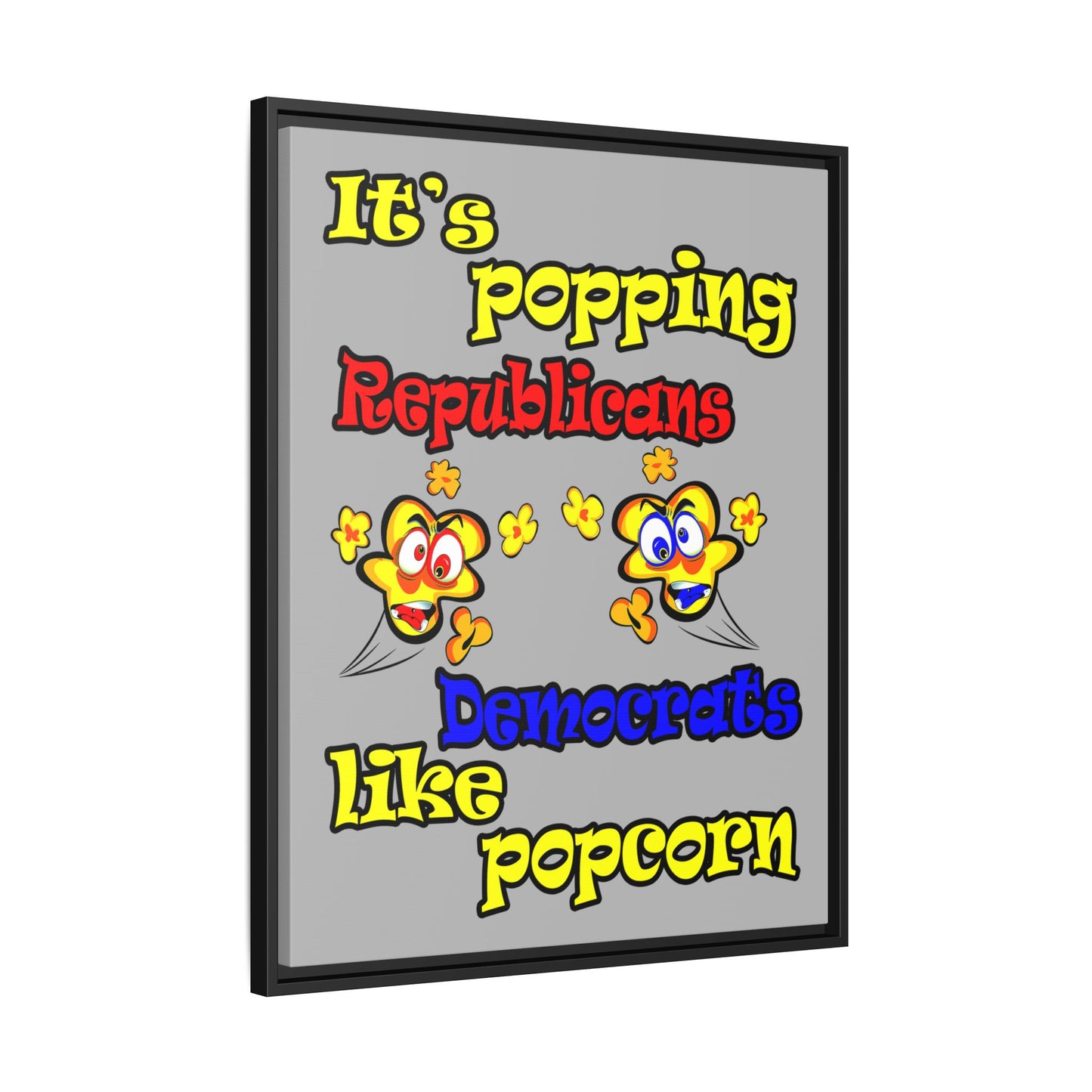 popping like popcorn - framed canvas art (light grey)