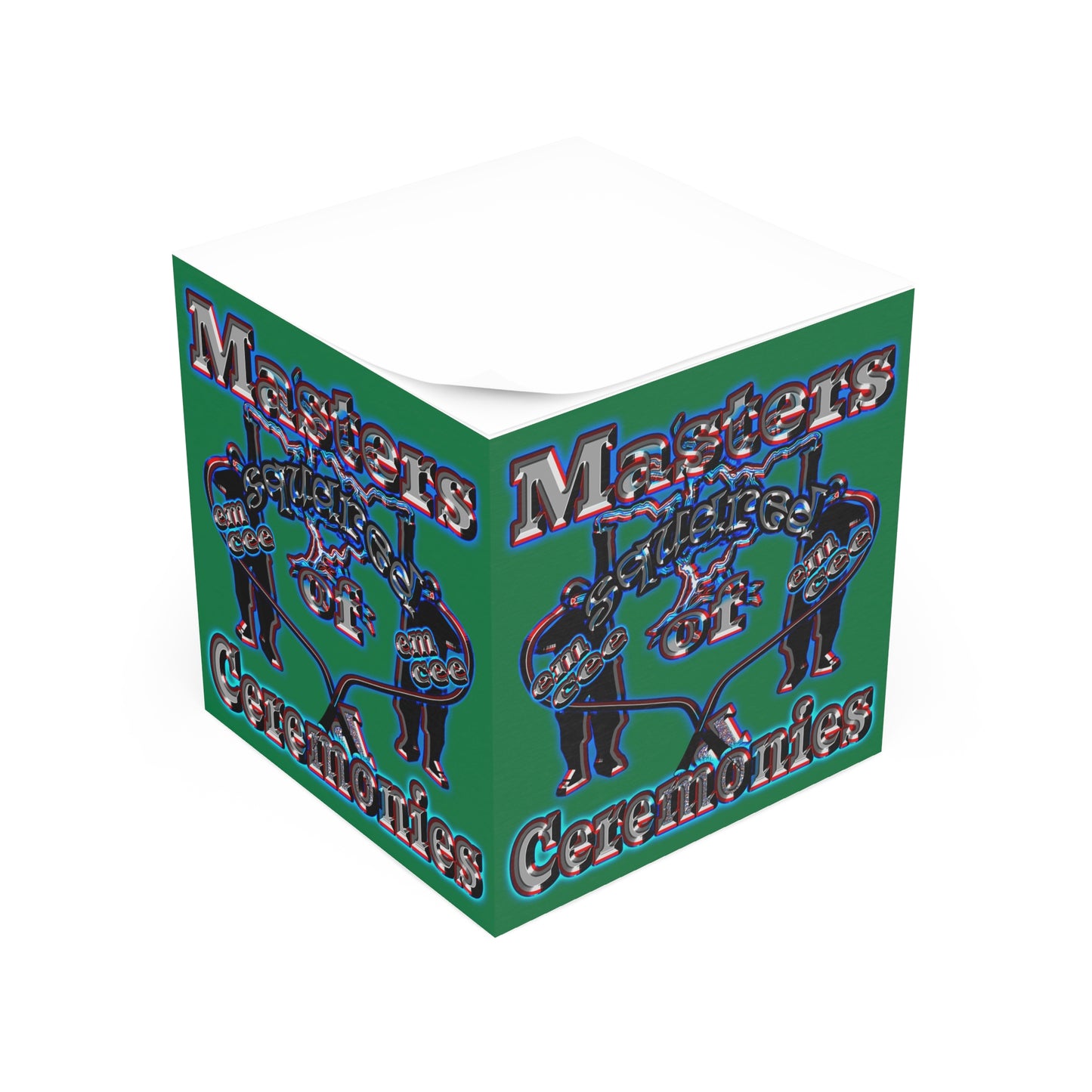 em cee squared - note cube (dark green)