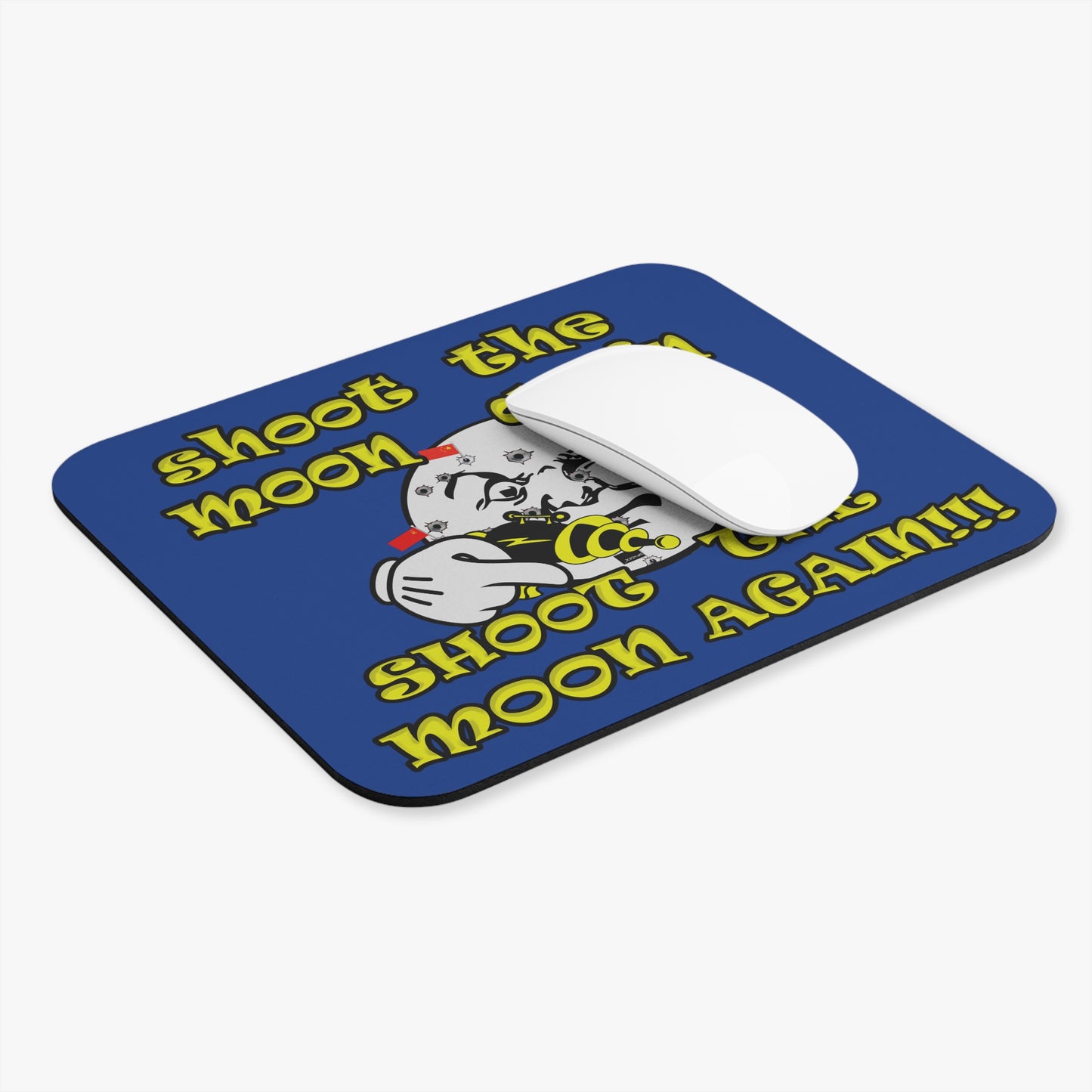 shoot the moon again - Mouse Pad (Rectangle) (dark blue)