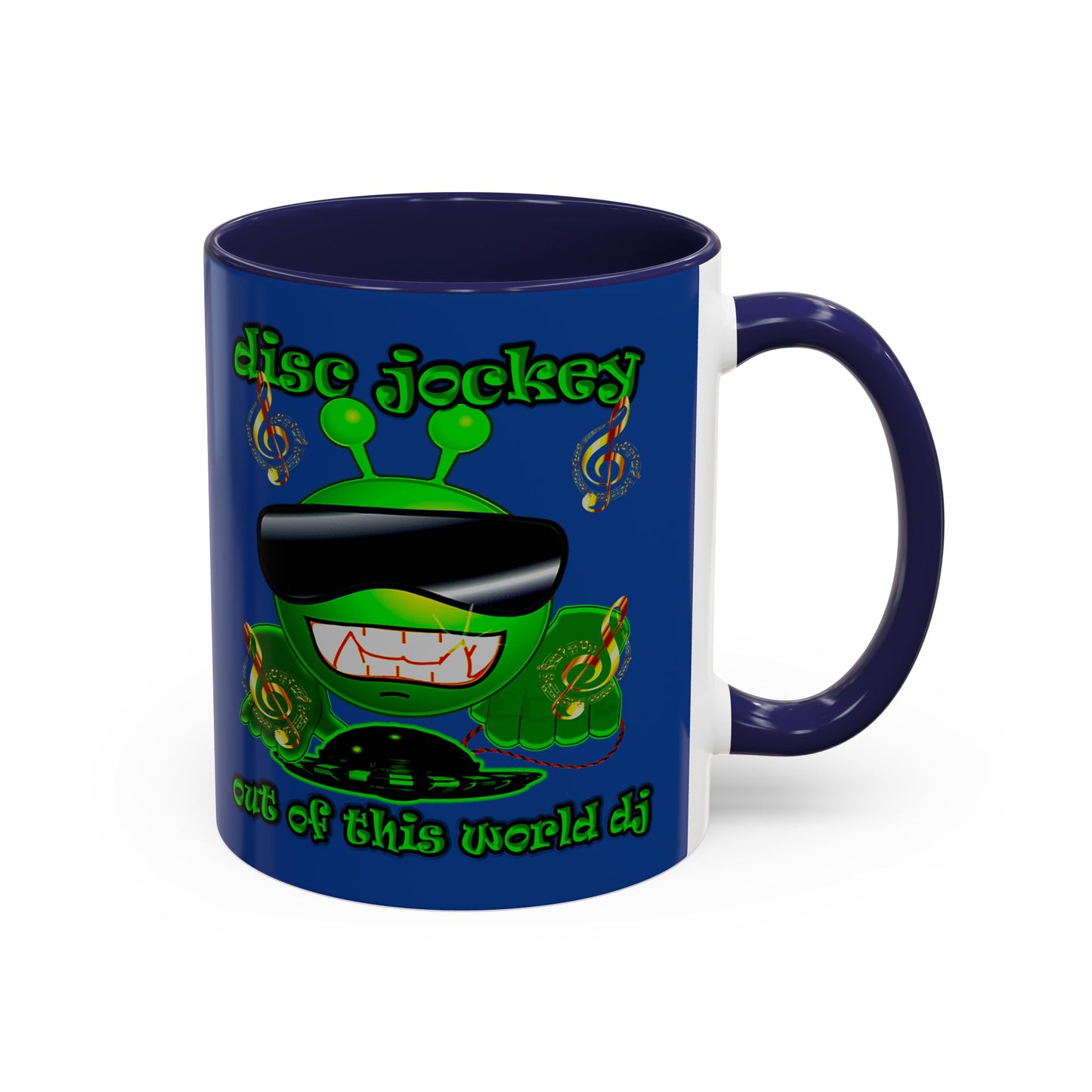 disc jockey - Accent Mug (dark blue)