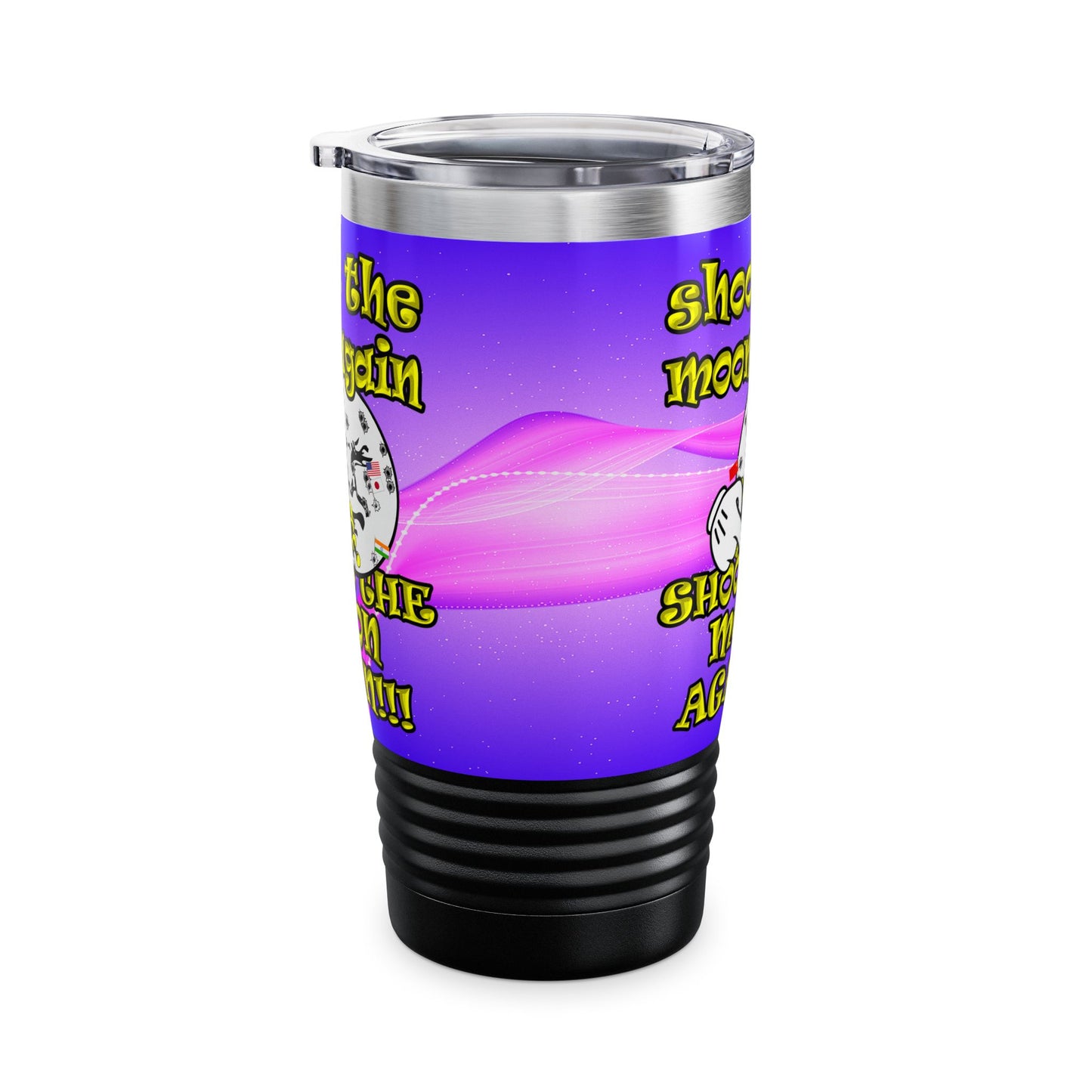 shoot the moon again - Ringneck Tumbler, 20oz (purple-pink wave)