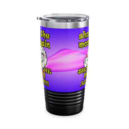 shoot the moon again - Ringneck Tumbler, 20oz (purple-pink wave)