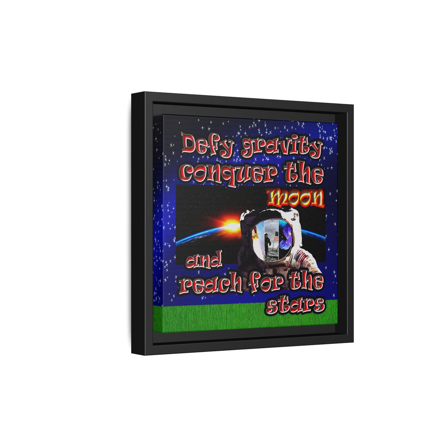 defy conquer reach - framed canvas art ('snoops' background)