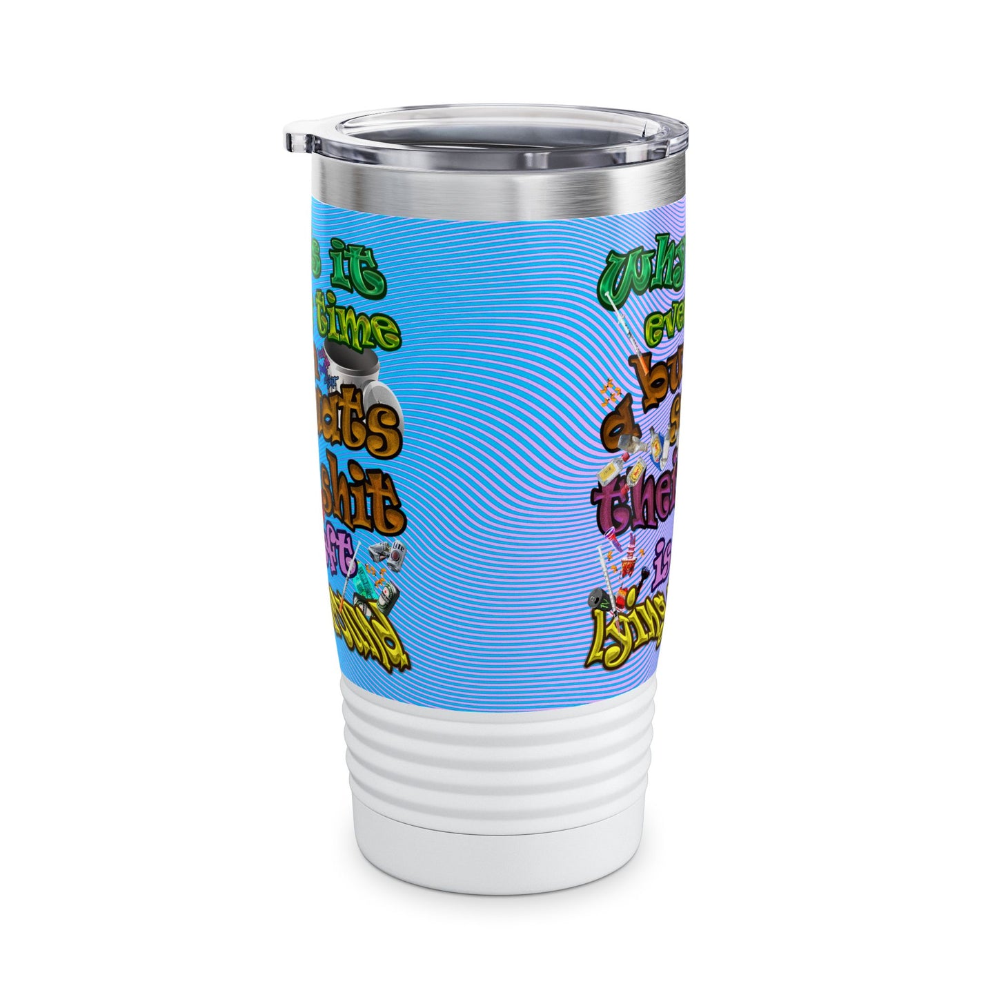 the bum's shit - Ringneck Tumbler, 20oz (light blue-purple wave)