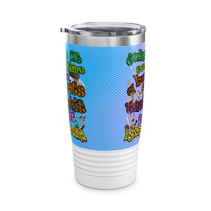 the bum's shit - Ringneck Tumbler, 20oz (light blue-purple wave)