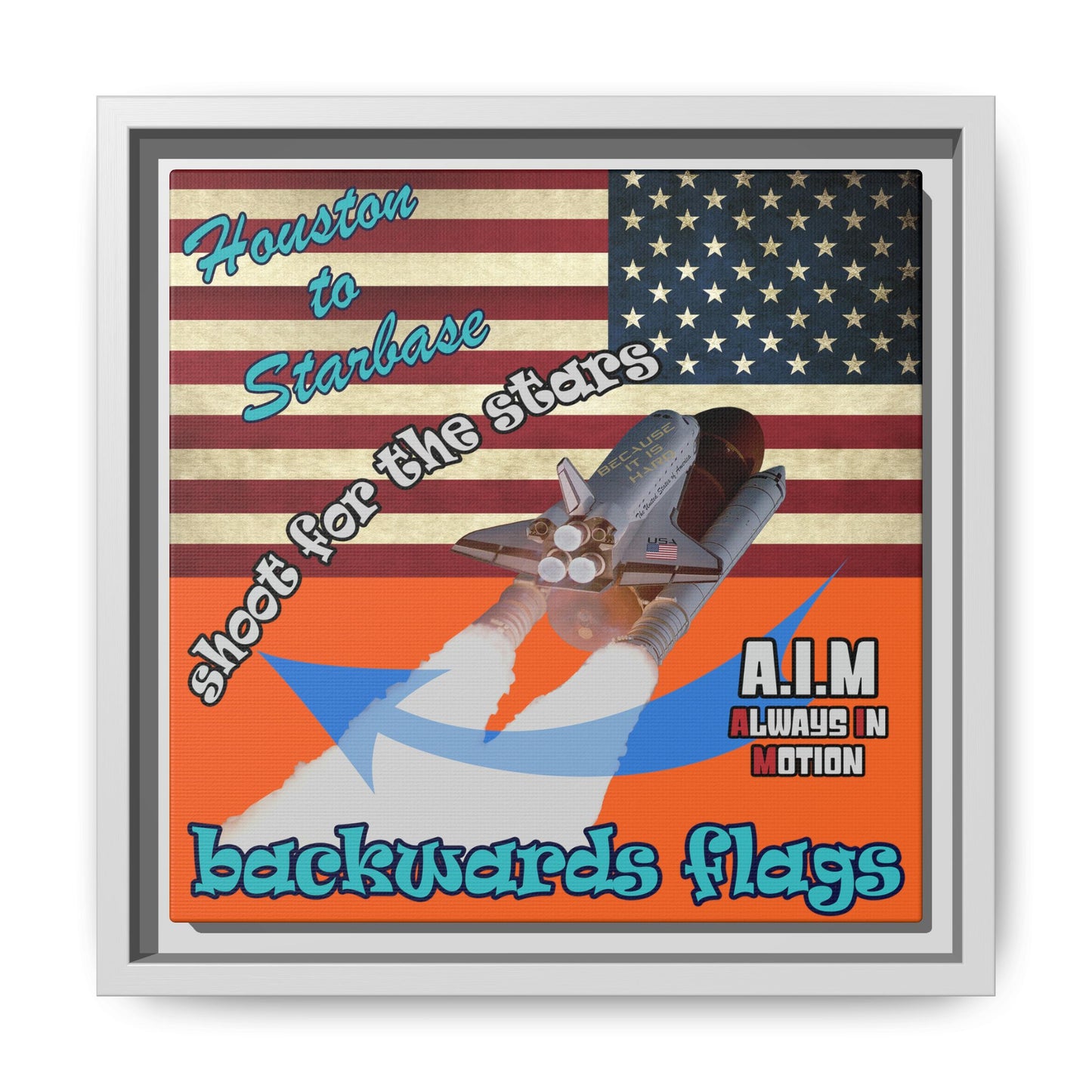 shoot for the stars - framed canvas art (orange)