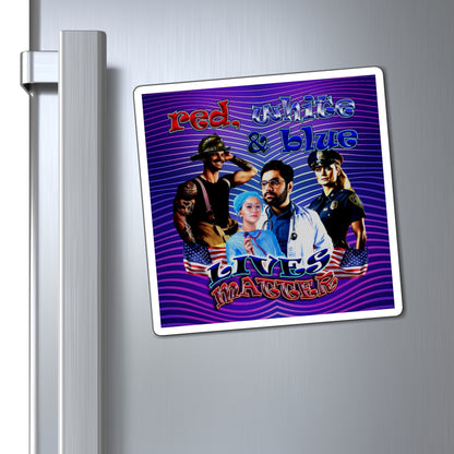 rw&b lives matter - Magnets - (purple wave)