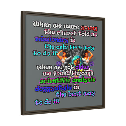 doggystyle - framed canvas art (dark grey)