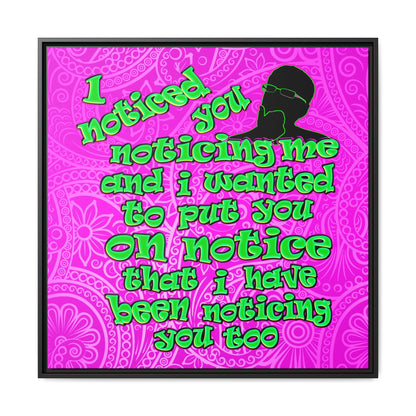 noticed you noticing - framed canvas art (pink swirl)