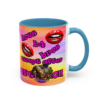 hoes b4 bros - Accent Mug (color blur)