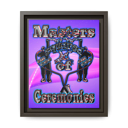 em cee squared - framed canvas art (purple-pink wave)