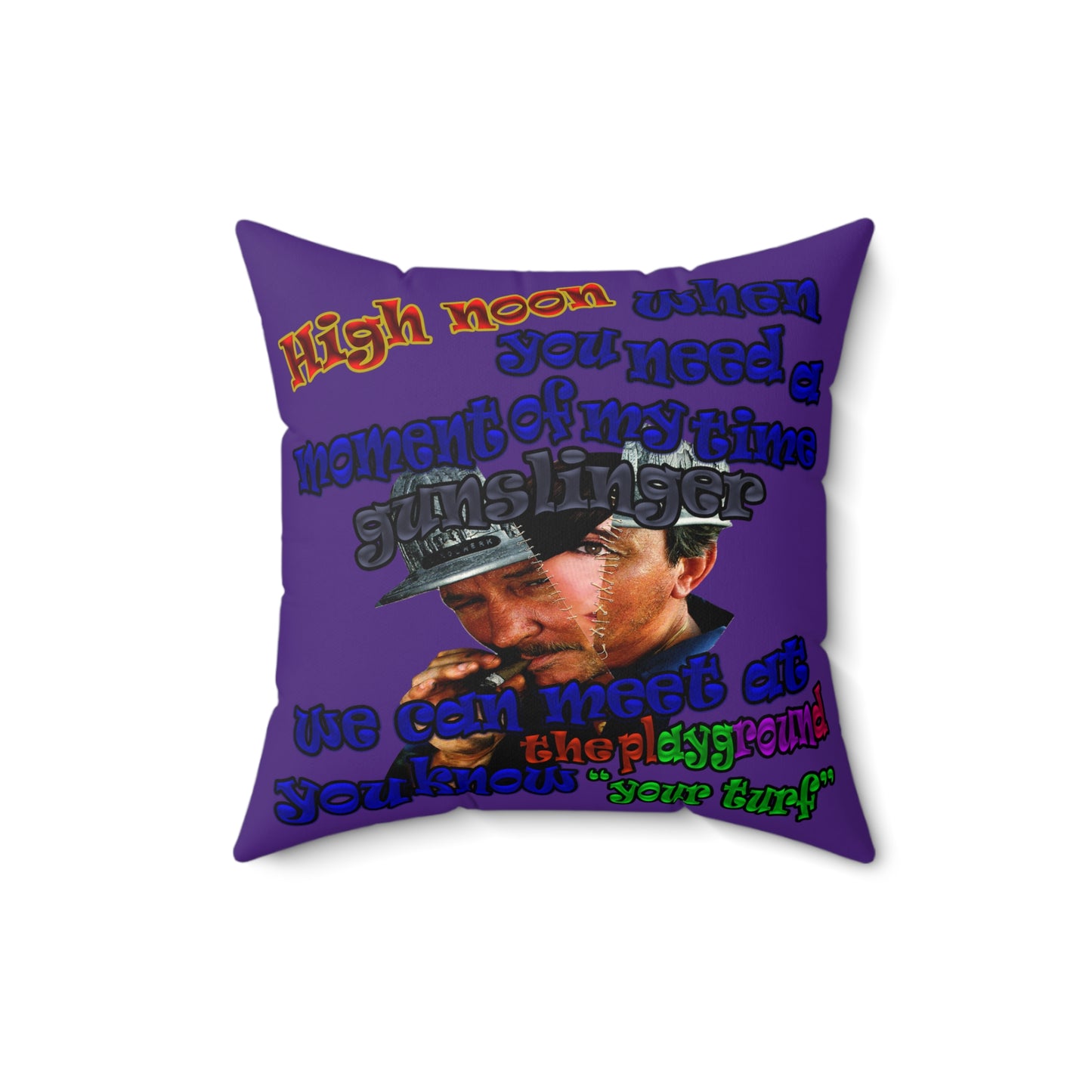 high noon - Spun Polyester Square Pillow - (purple)