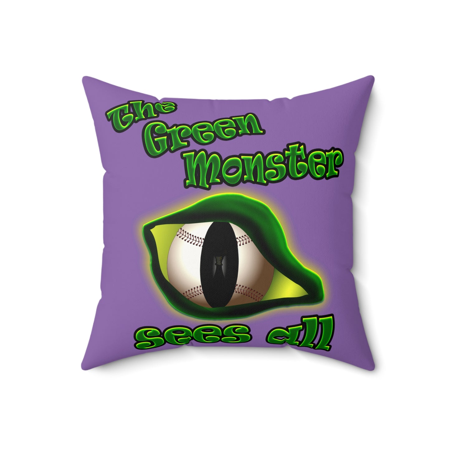 green monster - Faux Suede Square Pillow - (light purple)