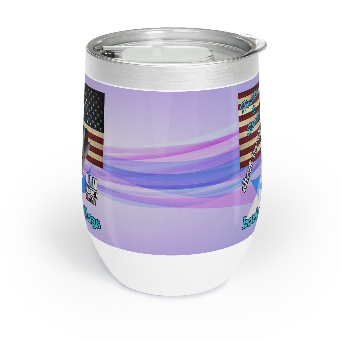 shoot for the stars - Chill Wine Tumbler (light blue-pink wave)