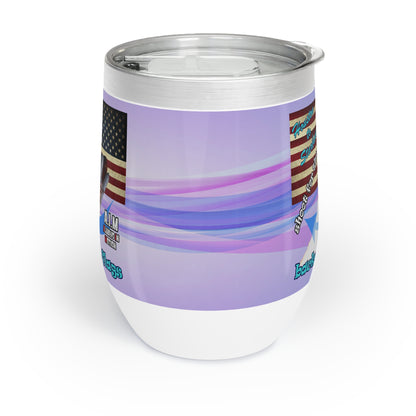 shoot for the stars - Chill Wine Tumbler (light blue-pink wave)