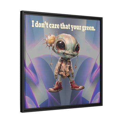 I don't care that your green - framed canvas art (grey-pink wave)